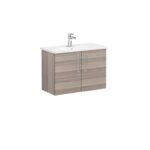 VitrA Root Flat Lavabo Dolabı, 80 cm, İki Kapaklı, Dar, Yuvarlak Lavabo, Cordoba - 68089 - Banyo Alt Modülleri