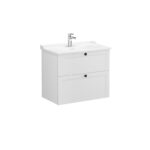 VitrA Root Classic Lavabo Dolabı, 80 cm, İki Çekmeceli, Klasik Lavabo, Mat Açık Gri - 68870 - Banyo Alt Modülleri - 1