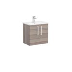 VitrA Root Flat Lavabo Dolabı, 60 cm, İki Kapaklı, Dar, Yuvarlak Lavabo, Cordoba