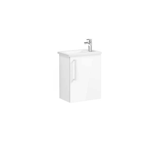 VitrA Root Flat Lavabo Dolabı, 45 cm, Bir Kapaklı, Dar, Köşeli Lavabo, Parlak Beyaz, Sağ - Görsel 3