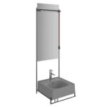 VitrA Equal Lavabo Ünitesi, 40 cm, Gri Lavabolu, Havluluklu - Görsel 2