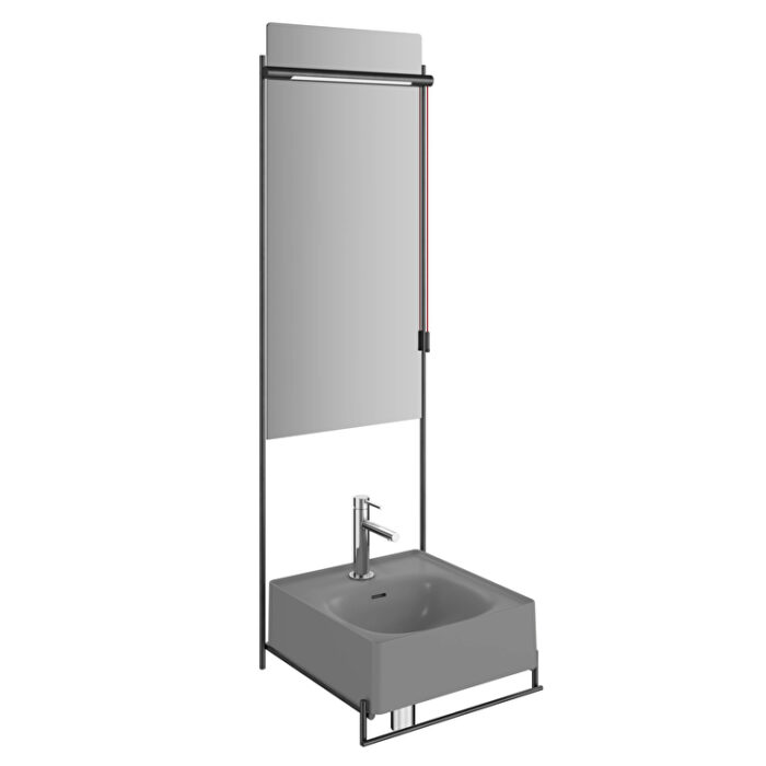 VitrA Equal Lavabo Ünitesi, 40 cm, Gri Lavabolu, Havluluklu - Görsel 2
