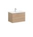 VitrA Root Flat Lavabo Dolabı, 80 cm, Bir Çekmeceli, Köşeli Lavabo, Doğal Meşe - 66422 - Banyo Alt Modülleri
