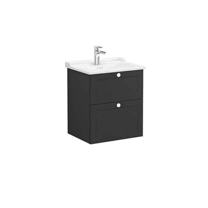 VitrA Root Classic Lavabo Dolabı, 60 cm, İki Çekmeceli, Klasik Lavabo, Mat Grafit - 68852 - Banyo Alt Modülleri - 2