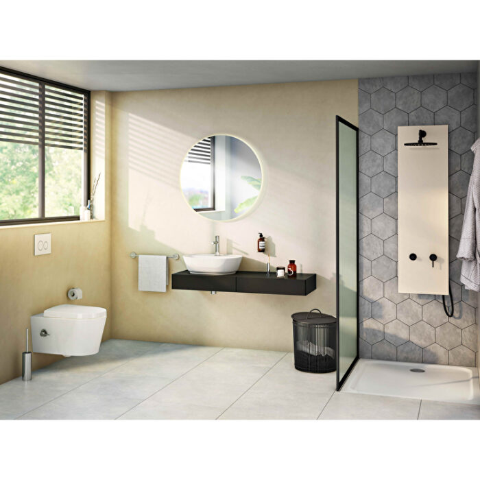 VitrA Origin Tezgah, 120 cm, İki Çekmeceli, Sol Sifon Delikli, Hareli Siyah Meşe - 65679 - Fonksiyonel ve Tamamlayıcı Ürünler - 1