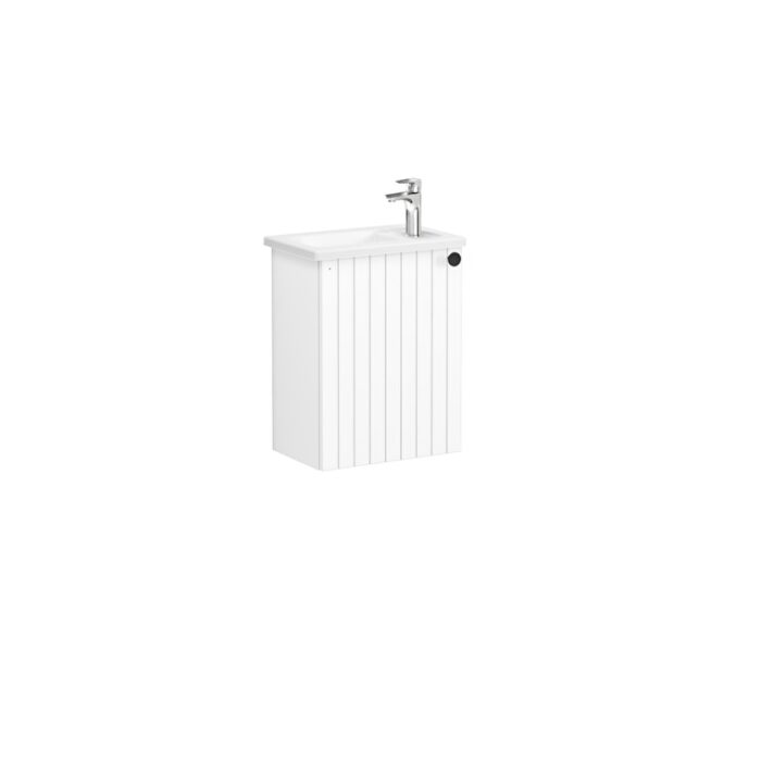 VitrA Root Groove Lavabo Dolabı, 45 cm, Bir Kapaklı, Dar, Köşeli Lavabo, Mat Beyaz, Sağ - Görsel 4