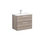 VitrA Root Flat Lavabo Dolabı, 80 cm, İki Çekmeceli, Köşeli Lavabo, Cordoba - Görsel 2