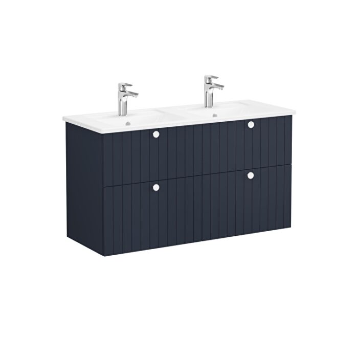 5a90d59e846f3fc1fd7e40f87f0f83393eabae39-3.jpg VitrA Root Groove Lavabo Dolabı, 120 cm, Dört Çekmeceli, Köşeli Lavabo, Mat Lacivert - 69518 - Banyo Alt Modülleri - 2