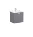 VitrA Root Classic Lavabo Dolabı, 60 cm, İki Kapaklı, Klasik Lavabo, Mat Gri - 68703 - Banyo Alt Modülleri