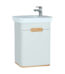 VitrA Sento Lavabo Dolabı, 50 cm, Bir Kapaklı, Dar, Aydınlatmalı, Mat Beyaz, Sağ - 60777 - Banyo Alt Modülleri