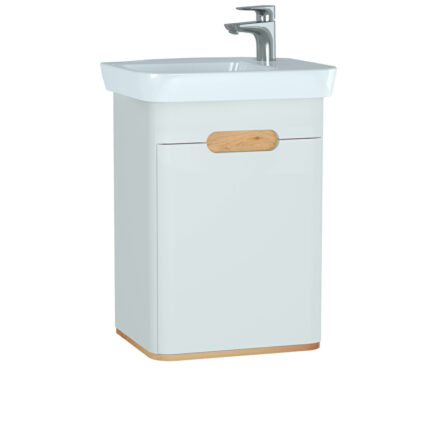 VitrA Sento Lavabo Dolabı, 50 cm, Bir Kapaklı, Dar, Aydınlatmalı, Mat Beyaz, Sol