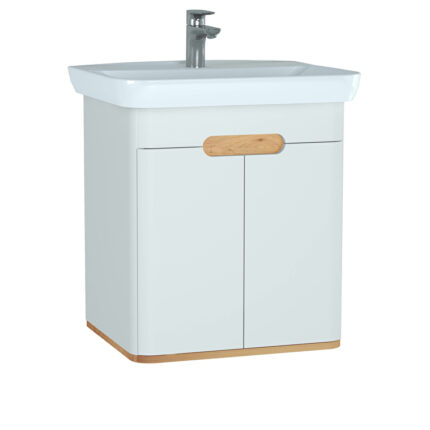 VitrA Sento Lavabo Dolabı, 65 cm, İki Kapaklı, Aydınlatmalı, Mat Beyaz - 60781 - Banyo Alt Modülleri