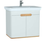 VitrA Sento Lavabo Dolabı, 80 cm, İki Kapaklı, Aydınlatmalı, Mat Beyaz - 60785 - Banyo Alt Modülleri