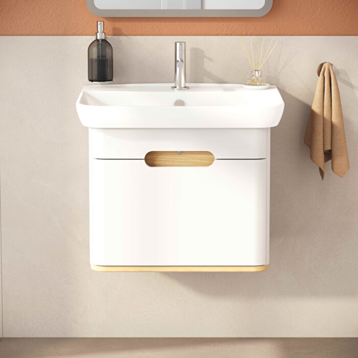 VitrA Sento Lavabo Dolabı, 65 cm, Bir Çekmeceli, Aydınlatmalı, Mat Beyaz - Görsel 6