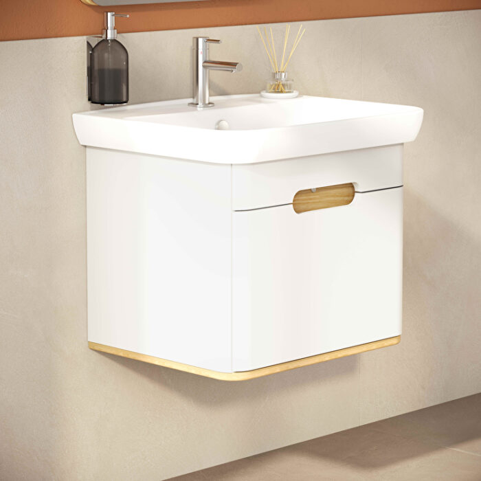 VitrA Sento Lavabo Dolabı, 65 cm, Bir Çekmeceli, Aydınlatmalı, Mat Beyaz - Görsel 17