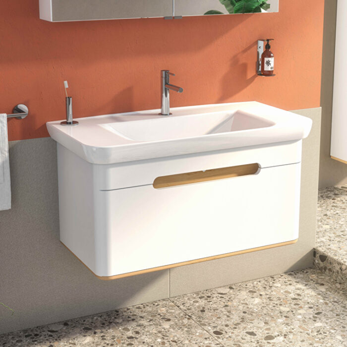 VitrA Sento Lavabo Dolabı, 100 cm, Bir Çekmeceli, Aydınlatmalı, Mat Beyaz - Görsel 10