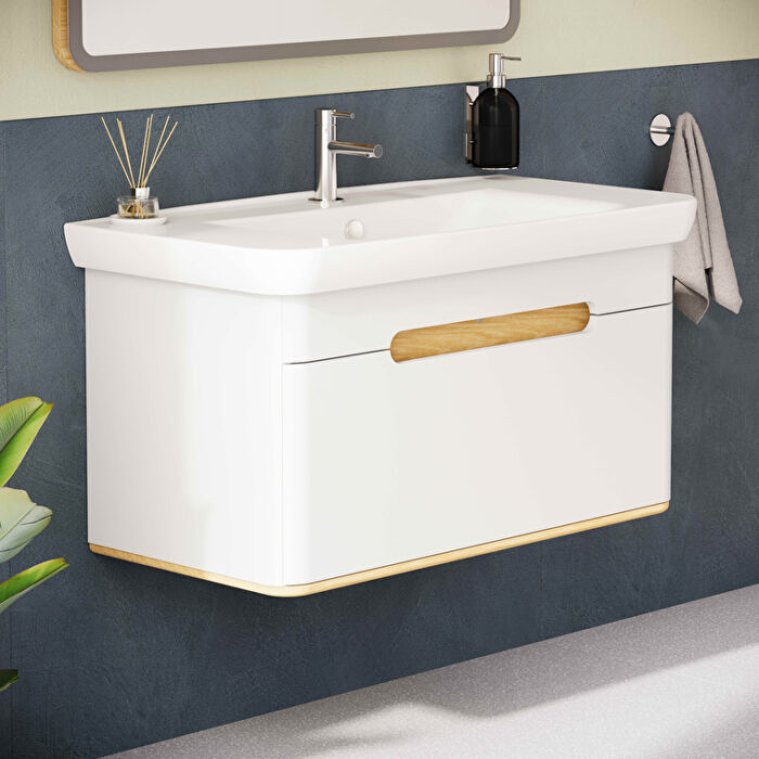 VitrA Sento Lavabo Dolabı, 100 cm, Bir Çekmeceli, Aydınlatmalı, Mat Beyaz - Görsel 16
