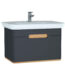 VitrA Sento Lavabo Dolabı, 80 cm, Bir Çekmeceli, Aydınlatmalı, Mat Antrasit - 60819 - Banyo Alt Modülleri