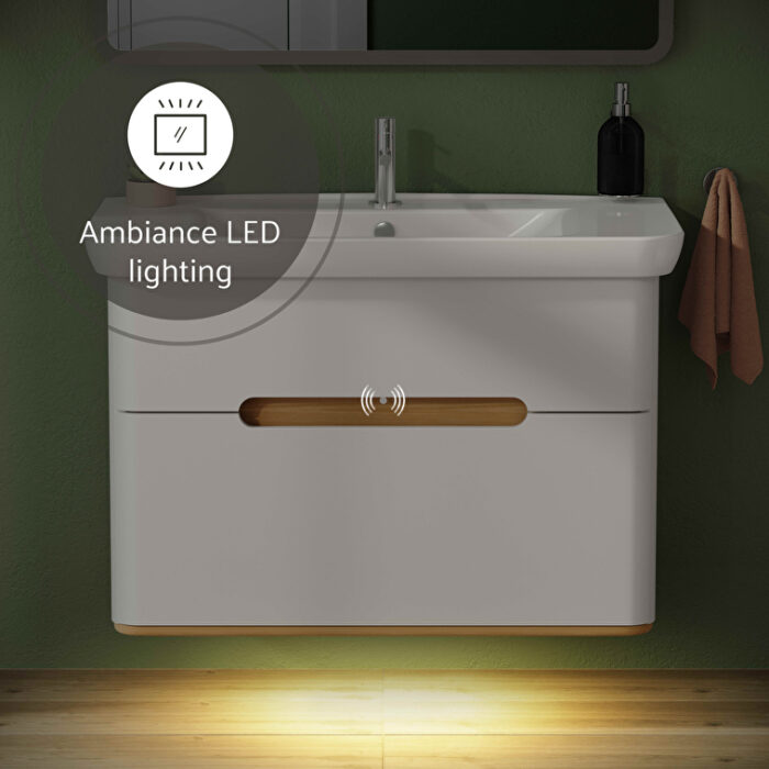 VitrA Sento Lavabo Dolabı, 100 cm, İki Çekmeceli, Aydınlatmalı, Mat Beyaz - Görsel 16