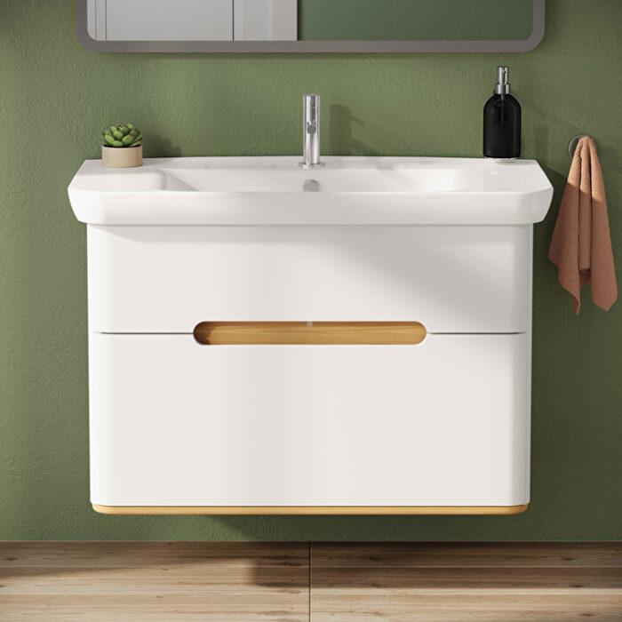 VitrA Sento Lavabo Dolabı, 100 cm, İki Çekmeceli, Aydınlatmalı, Mat Beyaz - Görsel 6