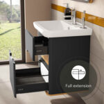 VitrA Sento Lavabo Dolabı, 65 cm, İki Çekmeceli, Aydınlatmalı, Mat Antrasit - Görsel 5