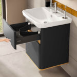 VitrA Sento Lavabo Dolabı, 65 cm, İki Çekmeceli, Aydınlatmalı, Mat Antrasit - Görsel 16