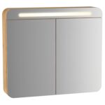 VitrA Sento Dolaplı Ayna, 80 cm, İki Kapaklı, Aydınlatmalı, Açık Meşe