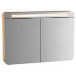 VitrA Sento Dolaplı Ayna, 100 cm, İki Kapaklı, Aydınlatmalı, Açık Meşe