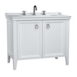 VitrA Valarte Lavabo Dolabı, 100 cm, İki Kapaklı, Etajerli Lavabolu, Üç Armatür Delikli, Mat Beyaz - 62165 - Banyo Alt Modülleri