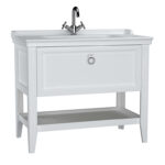 VitrA Valarte Lavabo Dolabı, 100 cm, Bir Çekmeceli, Etajerli Lavabolu, Mat Beyaz - 62183 - Banyo Alt Modülleri