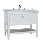 VitrA Valarte Lavabo Dolabı, 100 cm, Bir Çekmeceli, Etajerli Lavabolu, Üç Armatür Delikli, Mat Beyaz