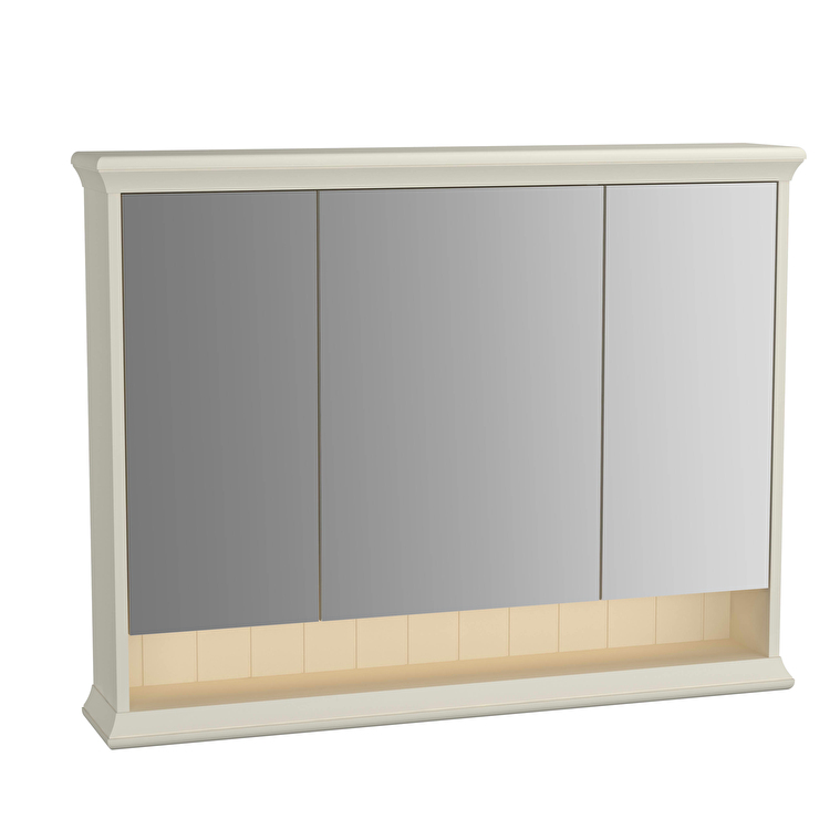 VitrA Valarte Dolaplı Ayna, 100 cm, Üç Kapaklı, Mat Fildişi - 62236 - Banyo Üst Modülleri