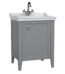 VitrA Valarte Lavabo Dolabı, 65 cm, Bir Kapaklı, Etajerli Lavabolu, Mat Gri, Sağ - 62260 - Banyo Alt Modülleri