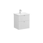 VitrA Root Groove Lavabo Dolabı, 60 cm, İki Çekmeceli, Yuvarlak Lavabo, Mat Açık Gri - Görsel 3