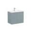 VitrA Root Groove Lavabo Dolabı, 80 cm, İki Çekmeceli, Yuvarlak Lavabo, Mat Fiyord Yeşili - 69439 - Banyo Alt Modülleri