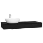 VitrA Origin Tezgah, 120 cm, İki Çekmeceli, Sol Sifon Delikli, Hareli Siyah Meşe - 65679 - Fonksiyonel ve Tamamlayıcı Ürünler