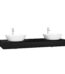 VitrA Origin Tezgah, 150 cm, Üç Çekmeceli, Çift Sifon Delikli, Hareli Siyah Meşe - 65695 - Fonksiyonel ve Tamamlayıcı Ürünler