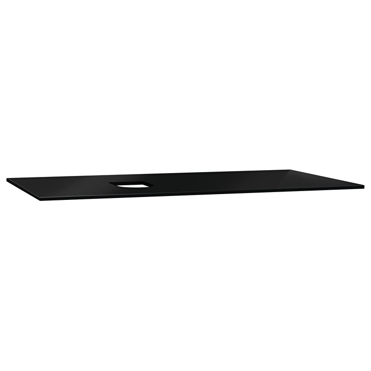 VitrA Origin Üst Tezgah, 90 cm, Cam, Armatür Deliksiz, Sol Sifon Delikli, Siyah - 65711 - Fonksiyonel ve Tamamlayıcı Ürünler