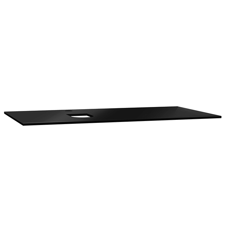 VitrA Origin Üst Tezgah, 90 cm, Cam, Armatür Delikli, Sol Sifon Delikli, Siyah - 65714 - Fonksiyonel ve Tamamlayıcı Ürünler