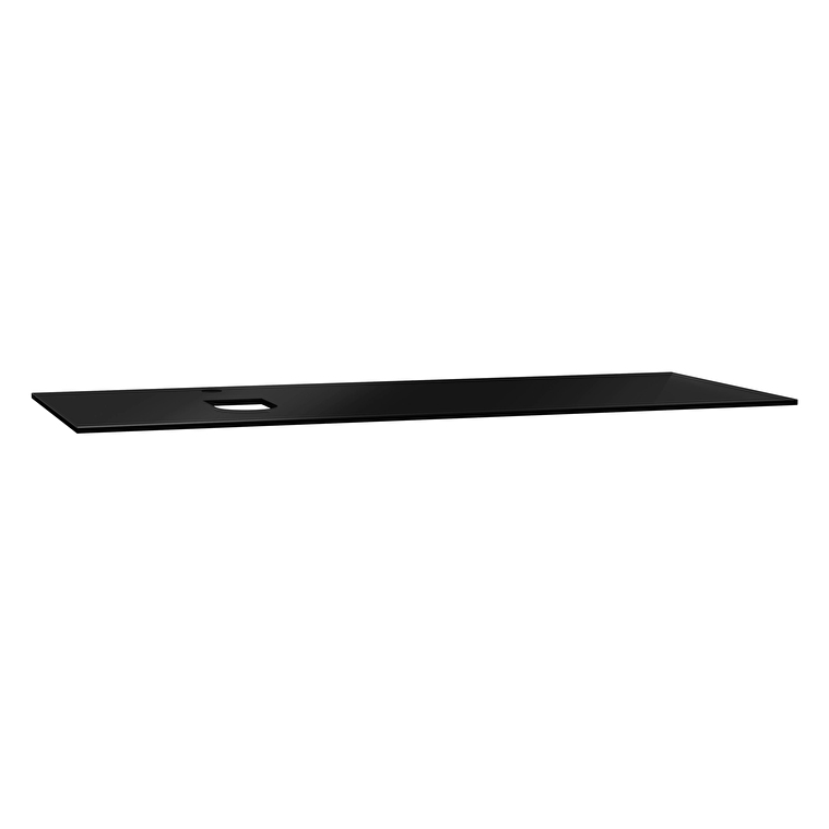 VitrA Origin Üst Tezgah, 120 cm, Cam, Armatür Delikli, Sol Sifon Delikli, Siyah - 65726 - Fonksiyonel ve Tamamlayıcı Ürünler