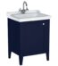 VitrA Valarte Neo Lavabo Dolabı, 65 cm, Bir Kapaklı, Etajerli Lavabolu, Çelik Mavisi, Sol - 65764 - Banyo Alt Modülleri