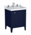 VitrA Valarte Neo Lavabo Dolabı, 65 cm, Bir Kapaklı, Etajerli Lavabolu, Üç Armatür Delikli, Çelik Mavisi, Sağ - 65769 - Banyo Alt Modülleri