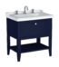VitrA Valarte Neo Lavabo Dolabı, 80 cm, Bir Çekmeceli, Etajerli Lavabolu, Üç Armatür Delikli, Çelik Mavisi - 65779 - Banyo Alt Modülleri