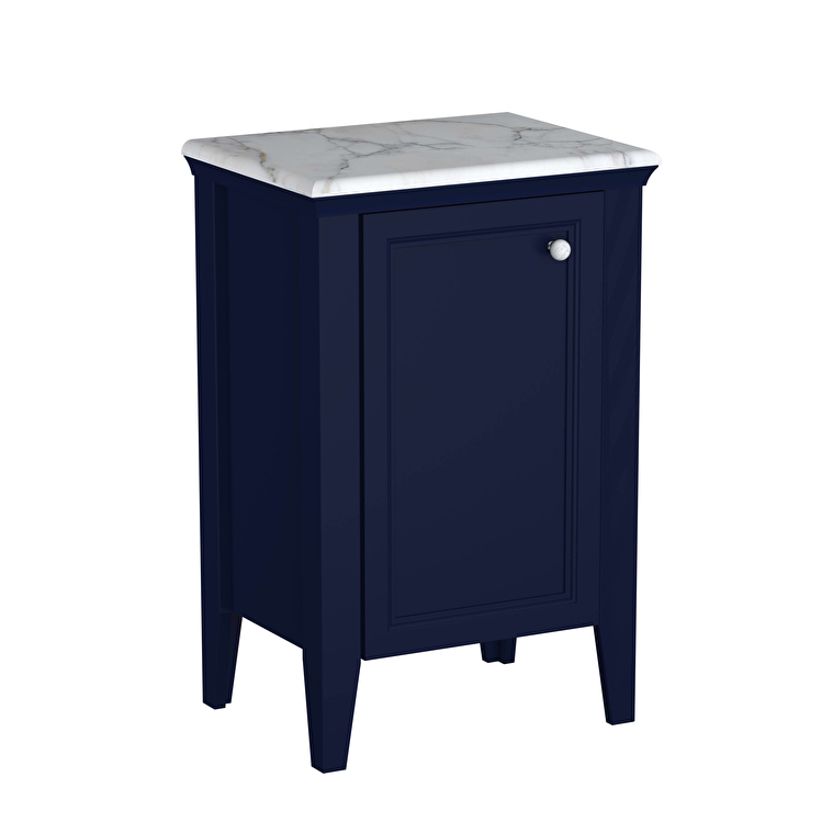 VitrA Valarte Neo Yan Ünite, 55 cm, Bir Kapaklı, Mermer Tezgahlı, Çelik Mavisi, Sol - 65798 - Fonksiyonel ve Tamamlayıcı Ürünler