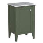 VitrA Valarte Neo Yan Ünite, 55 cm, Bir Kapaklı, Mermer Tezgahlı, Retro Yeşil, Sol