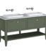 VitrA Valarte Neo Lavabo Dolabı, 150 cm, İki Çekmeceli, Tezgahüstü Lavabolu, Mermer Tezgahlı, Retro Yeşil - 65825 - Banyo Alt Modülleri