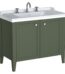 VitrA Valarte Neo Lavabo Dolabı, 100 cm, İki Kapaklı, Etajerli Lavabolu, Üç Armatür Delikli, Retro Yeşil - 65837 - Banyo Alt Modülleri