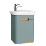 VitrA Sento Lavabo Dolabı, 50 cm, Bir Kapaklı, Dar, Aydınlatmalı, Mat Fiyord Yeşili, Sol - 65868 - Banyo Alt Modülleri - 1