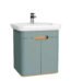 VitrA Sento Lavabo Dolabı, 65 cm, İki Kapaklı, Aydınlatmalı, Mat Fiyord Yeşili - 65870 - Banyo Alt Modülleri