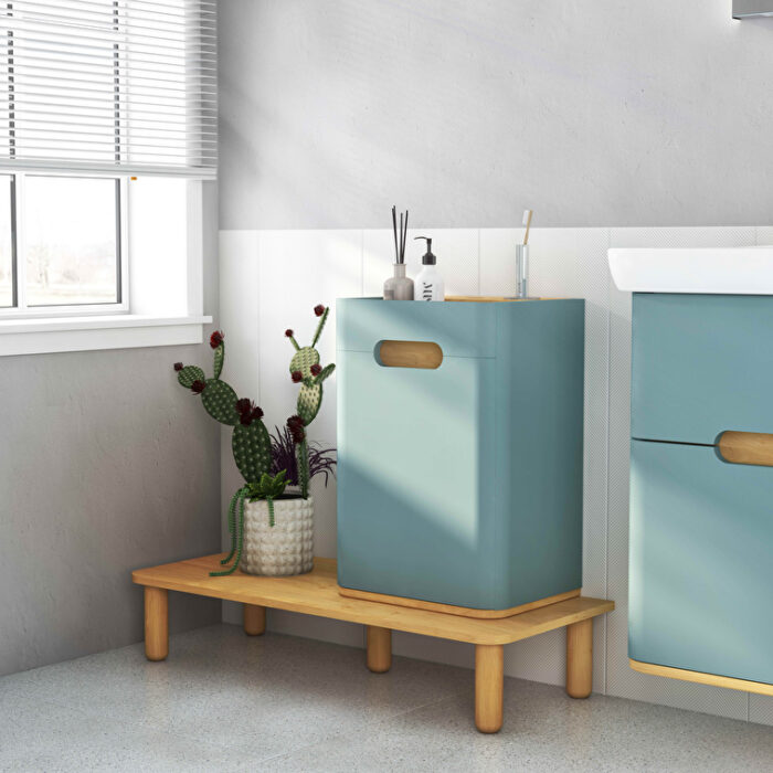 VitrA Sento Boy Dolabı, 55 cm, Bir Kapaklı, Temizlik Gereçleri İçin, Mat Fiyord Yeşili, Sağ - 65897 - Boy Dolaplar - 1